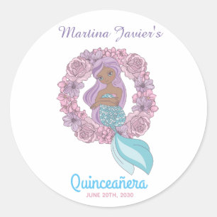 Sticker Rond Fairy Tale Mermaid Quinceañera 15e anniversaire