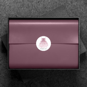 Sticker Rond Fairy Wing Mauve Gown   Luxueux Merci rose