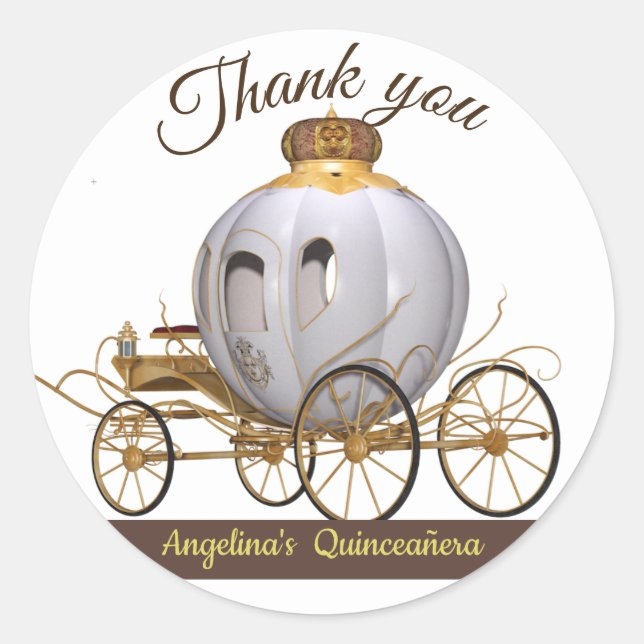 Sticker Rond Fairytale Princesse Quinceanera Merci (Devant)
