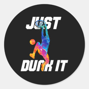 Sticker Rond Fais-Le ! Joueur de basket-ball Slam Dunk
