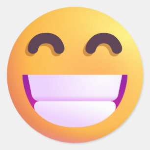 Sticker Rond Faisceau Ombragé Visage souriant Yeux mignons Emoj