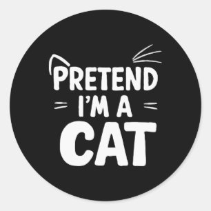 Sticker Rond Faisons comme si j'étais un chat noir Noël drôle 