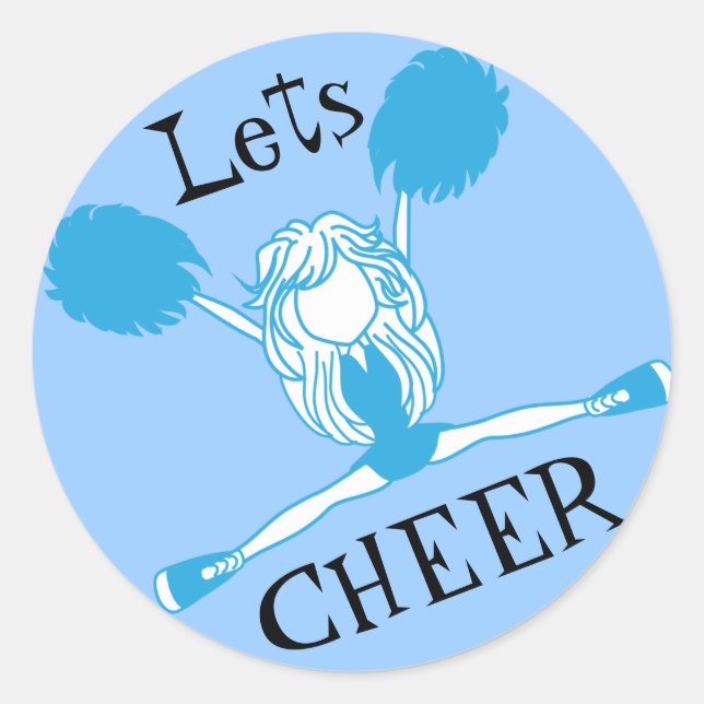 Sticker Rond Faisons honneur au Pom-pom girl bleu (Devant)