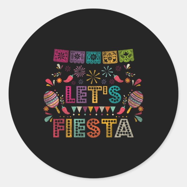 Sticker Rond Faisons la fête au Mexique (Devant)