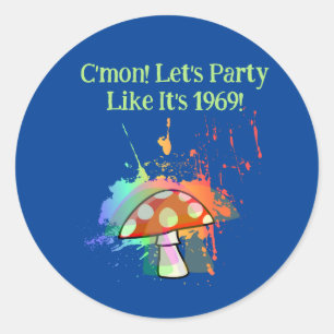 Sticker Rond Faisons la fête comme en 1969 !
