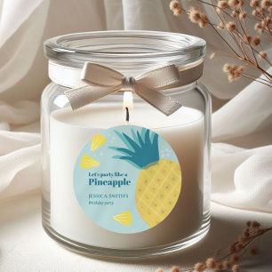 Sticker Rond Faisons la fête comme un ananas