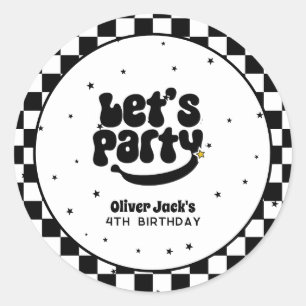 Sticker Rond Faisons la fête Joyeux Anniversaire