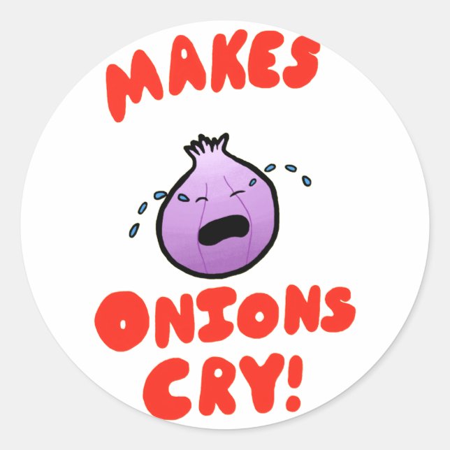 Sticker Rond Fait à des oignons le cri ! (Devant)