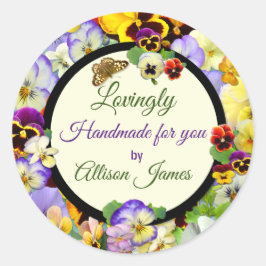 Sticker Rond Fait à la main avec amour !