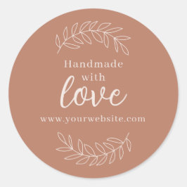 Sticker Rond Fait à la main Avec amour petite entreprise