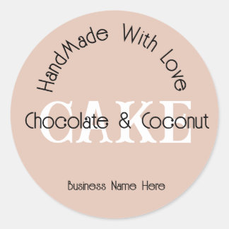 Sticker Rond Fait À La Main Avec L'Amour Cuisine Fait À La Main