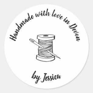 Sticker Rond Fait à la main avec l'autocollant à coudre d'amour