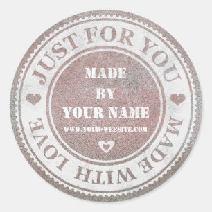 Sticker Rond Fait À La Main Juste Pour Vous Fabriqué Avec Amour