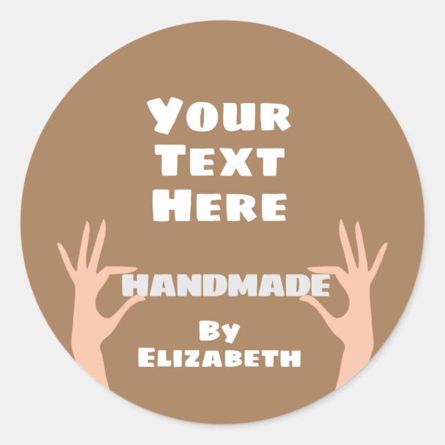 Sticker Rond Fait à la main par vous (Devant)
