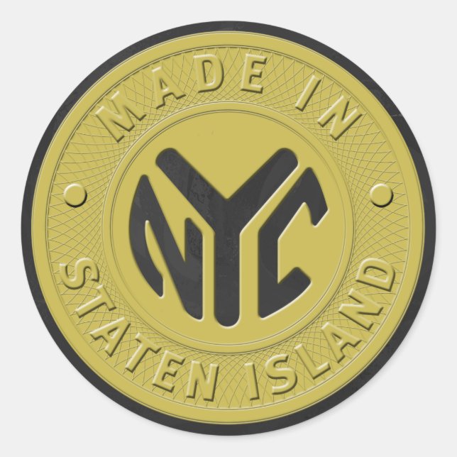 Sticker Rond Fait À New York Staten Island (Devant)