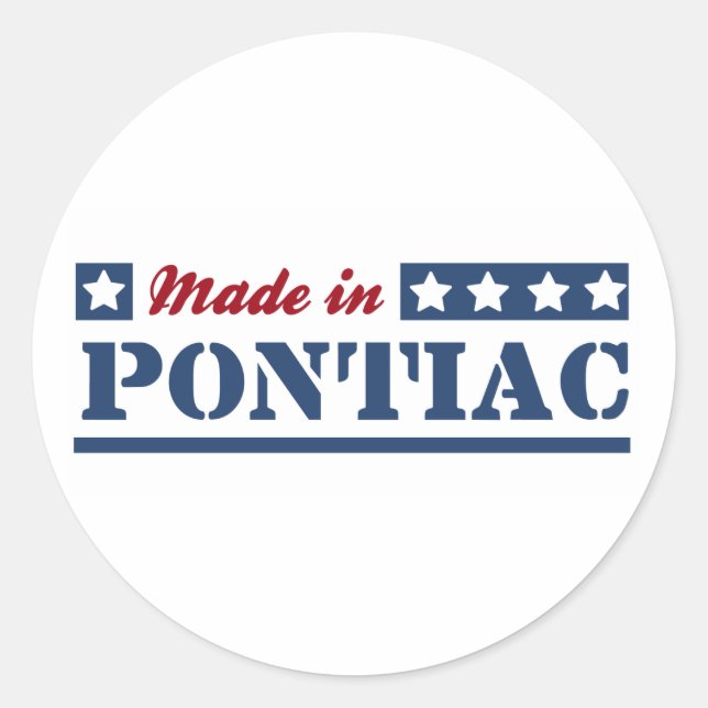 Sticker Rond Fait à Pontiac (Devant)