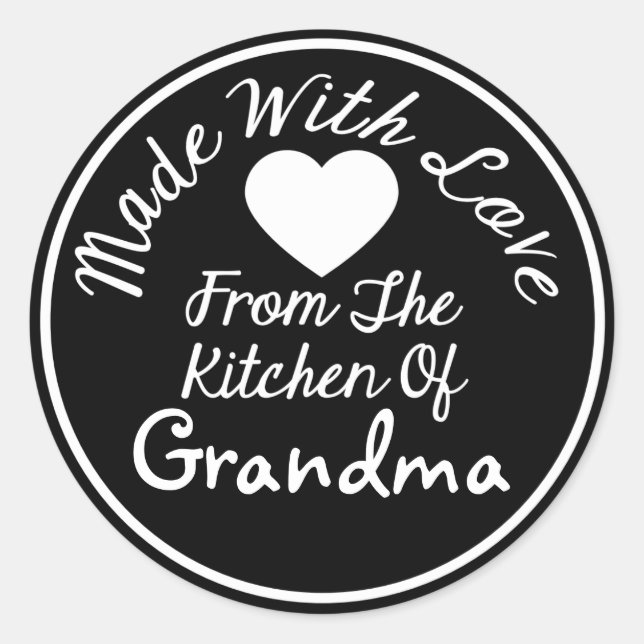 Sticker Rond Fait Avec Amour De La Cuisine De (Devant)