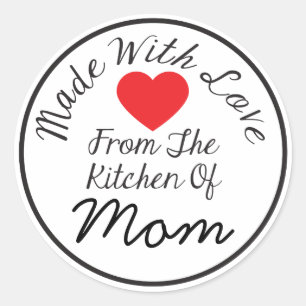 Sticker Rond Fait Avec Amour De La Cuisine De