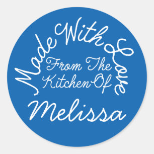 Sticker Rond Fait Avec Amour De La Cuisine De