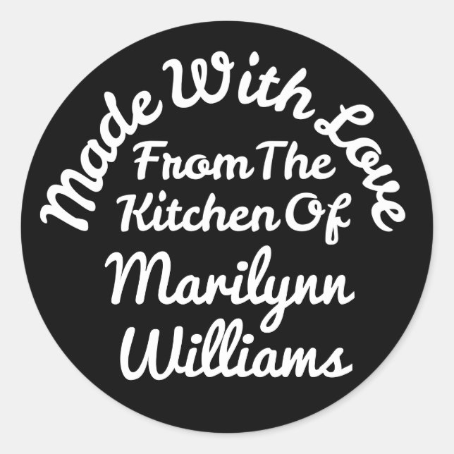 Sticker Rond Fait Avec Amour De La Cuisine De (Devant)