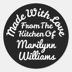 Sticker Rond Fait Avec Amour De La Cuisine De