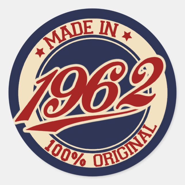 Sticker Rond Fait En 1962 (Devant)