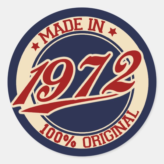 Sticker Rond Fait En 1972 (Devant)