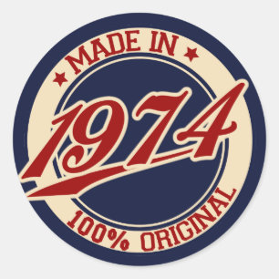 Sticker Rond Fait En 1974