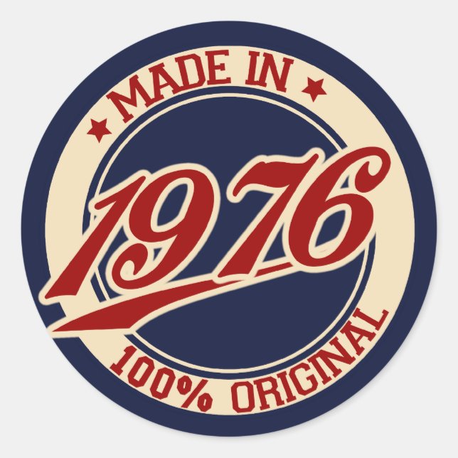 Sticker Rond Fait En 1976 (Devant)