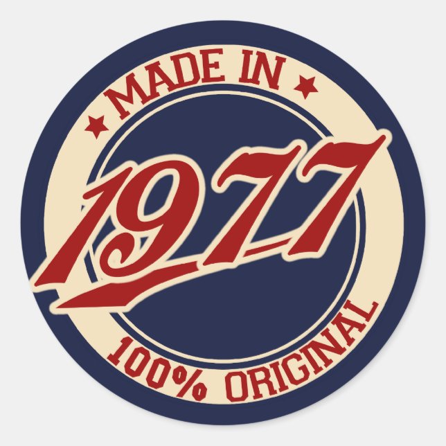 Sticker Rond Fait En 1977 (Devant)