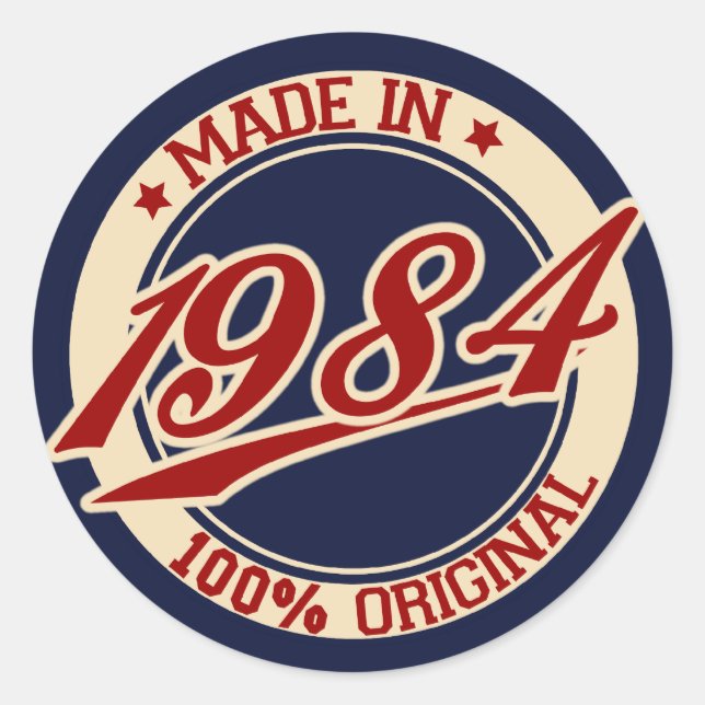 Sticker Rond Fait En 1984 (Devant)
