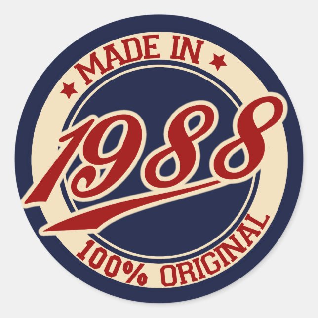 Sticker Rond Fait En 1988 (Devant)