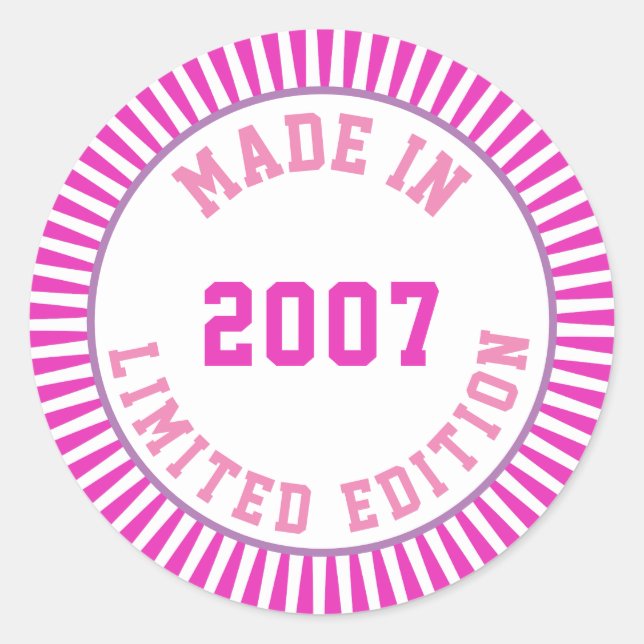 Sticker Rond Fait en 2007 (Devant)