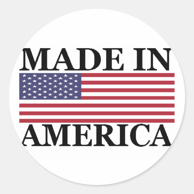 STICKER ROND FAIT EN AMÉRIQUE (Devant)
