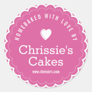 Sticker Rond fait maison avec amour boulangerie violet personna