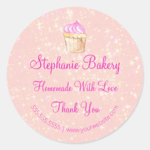 Sticker Rond Fait maison avec amour Cup Boulangerie de gâteau