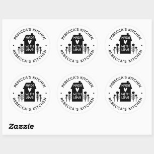 Sticker Rond Fait Maison Avec Amour Personnalisé Classique Sti