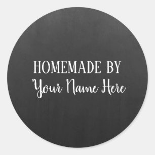 Sticker Rond Fait maison par le tableau noir de cru de gâteau