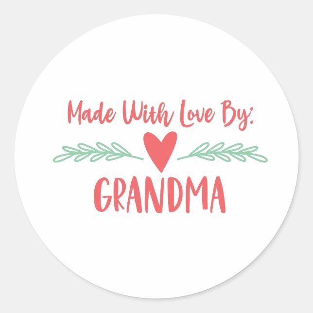 Sticker Rond Fait Par Grand-Mère (Devant)