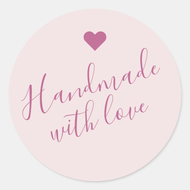 Sticker Rond Faite à la main moderne avec script d'amour coeur  (Devant)