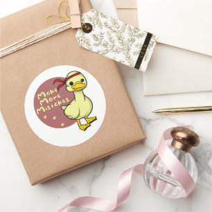 Sticker Rond Faites d'autres erreurs Kawaii drôle bébé canard