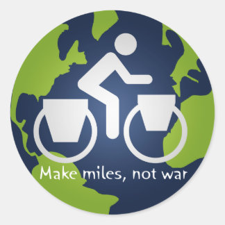 Sticker Rond Faites des kilomètres, pas la guerre