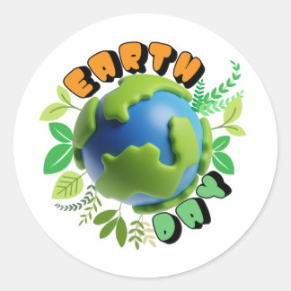 Sticker Rond Faites du Jour des terres Joyeux au quotidien