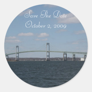 Sticker Rond Faites gagner la date, NEWPORT, RI