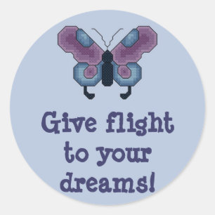 Sticker Rond Faites l'avion de vos rêves ! Papillon