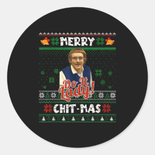 Sticker Rond Faites-le drôle Chit-mas Noël Meme