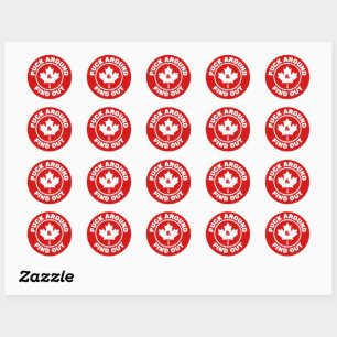 Sticker Rond Faites le tour et découvrez la feuille d'érable ca