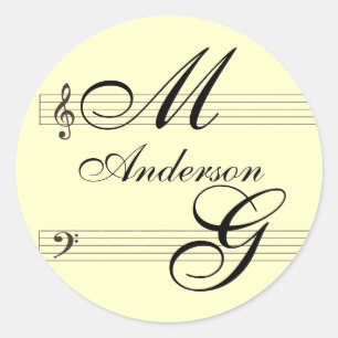 Sticker Rond Faites-le vous-même des musiciens dans le modèle