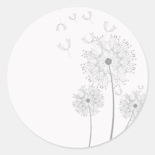 Sticker Rond Faites un pissenlit de souhait