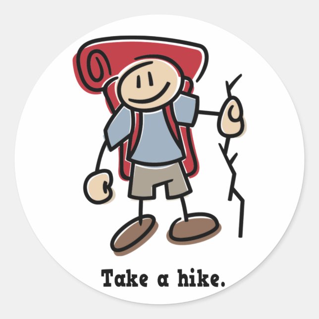 Sticker Rond Faites une randonnée (Devant)